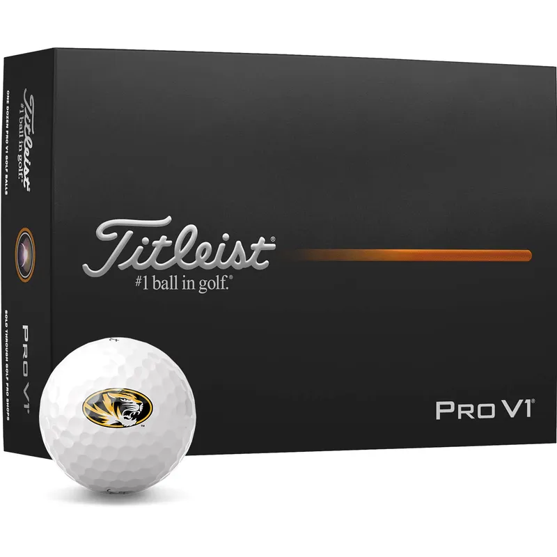 Titleist Pro V1 NCAA Collegiate Golf Balls - Missouri Tigers