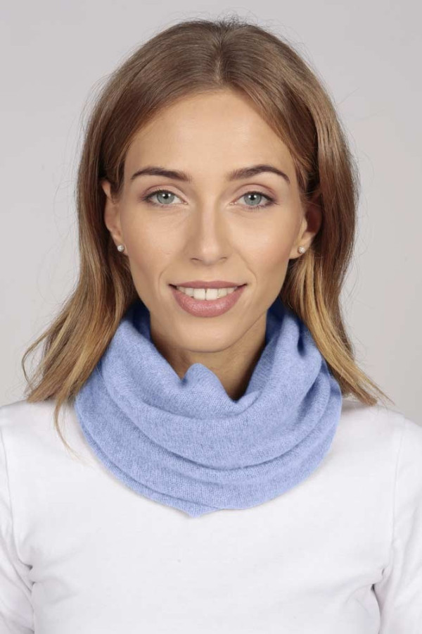 Cashmere Snood in light blue(100% Pure) | italyincashmere.com