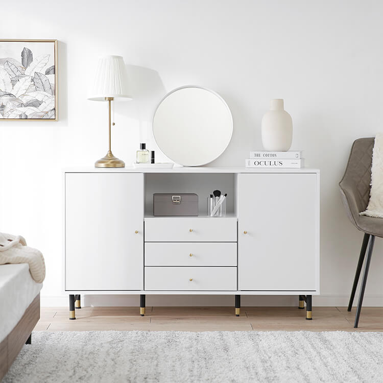 キャビネット サイドボード ホワイト×ゴールド [幅120] | 【公式