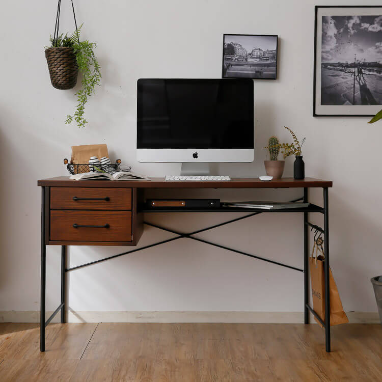 パソコンデスク（ナチュラル+ブラック/ナチュラル+ホワイト/ブラウン