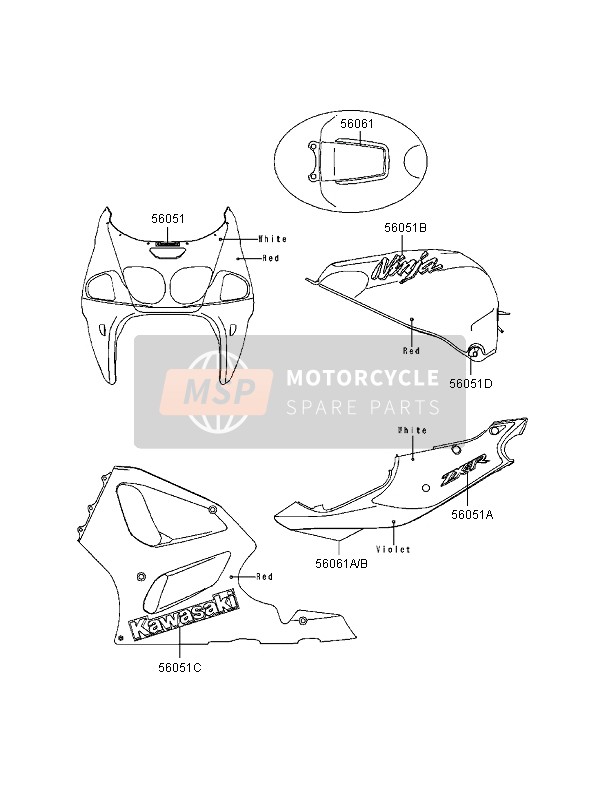 Kawasaki NINJA ZX-7R 1997 Spare Parts - MSP