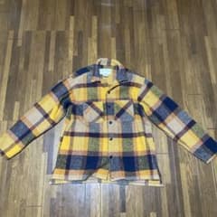 Melton チェック柄ウールジャケット 70s - メルカリ