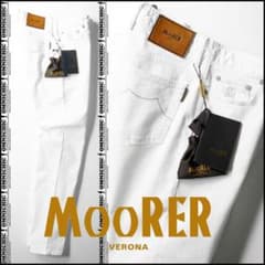 LEON記載MOORERムーレーPAVEL ホワイトストレッチデニム33/W88 - メルカリ