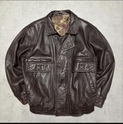 archive】フライトジャケット A2 羊革 XL 総柄 茶 ライダース - メルカリ