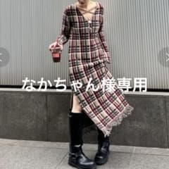 2025 アメリ2WAY HANDWRITING CHECK KNIT DRES - メルカリ