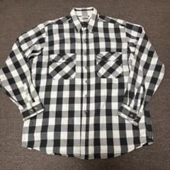 90s five brother ネルシャツ ブロックチェック 黒白 XL - メルカリ