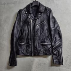 極美品 ジャックローズ ダブル ライダース ラムレザー シワ加工 ベルト