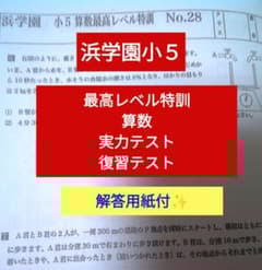 浜学園小5 最適レベル特訓 算数 実力テスト 復習テスト - メルカリ