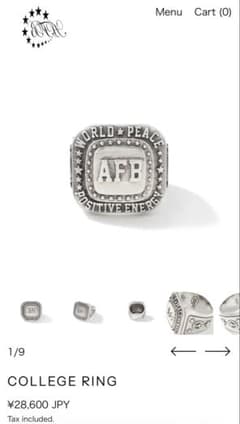 AFB COLLEGE RING silver 925 - メルカリ