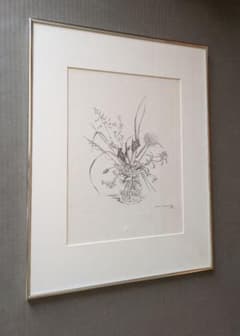 長谷川潔の銅版画 コップに挿した野花 美品 - メルカリ