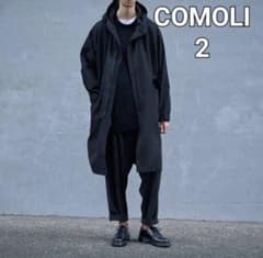 COMOLI コモリ コットンナイロンフーデッドコート ブラック 2 - メルカリ