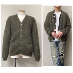 毛足長☆色がヤバい】60s ヴィンテージモヘアカーディガン モス