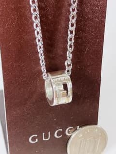 超美品】GUCCI ネックレス トップ925＋社外喜平チェーン 男女兼用