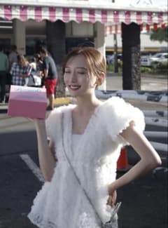 polaura フラワーぺプラムバックリボンチュニック ホワイト - メルカリ