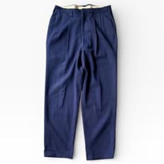 40s~50s レーヨン ギャバジン スラックス 2タック ネイビー 美品