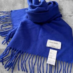 極美品】 ザイノウエブラザーズ マフラー ベビーアルパカ100% ブルー