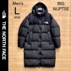 L ザ ノースフェイス ヌプシ ダウンコート 黒 ロングダウン ベンチ