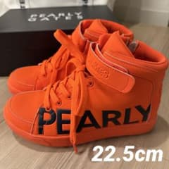 超美品】パーリーゲイツ ゴルフシューズ ハイカット オレンジ 22.5cm