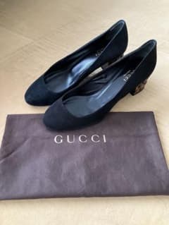 GUCCI ブラック スエード パンプスサイズ38 （25㎝） - メルカリ