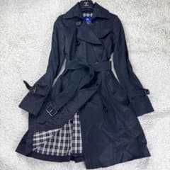 バーバリーブルーレーベル トレンチコート ベルト ノバチェック ダブル