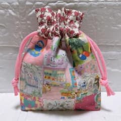 ミニミニ巾着袋 ハンドメイド ユキエモン アニバーサリーパッチワーク