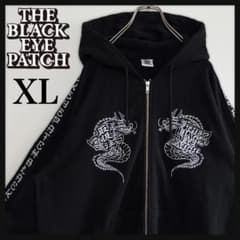 超人気】ブラックアイパッチ/ジップパーカー/取扱注意・ロゴ・ドラゴン