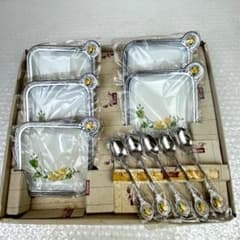 昭和レトロ】ツインバード製ステンレストレイ＆スプーン カネボウ記念