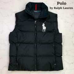ポロラルフローレン ダウンベスト ビッグポニー刺繍 ブラック L D950