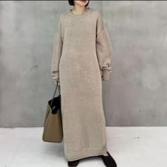 美品 ETRE TOKYO ロールエンドローゲージニットワンピース - メルカリ