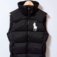 ラルフローレン ビッグポニー ダウンベスト ブラック 刺繍 139 - メルカリ