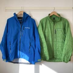 モンベル 3in1 フォールラインパーカー グリーン インナー Lサイズ