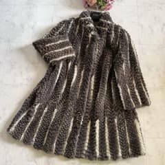 希少デザイン/着丈86 エンバ リスシェアード ファーコート フレア 毛皮