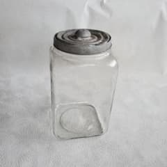 昭和レトロ 駄菓子屋 瓶 保存 レトロ雑貨 古道具 ガラス アルミ蓋