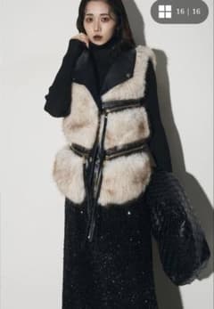 andrea&coフェイクファーライダースベスト - メルカリ