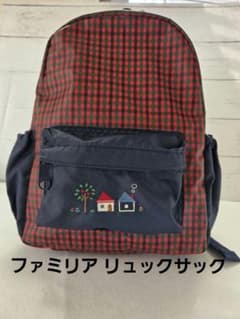 ファミリアFAMILIA赤系ファミリア チェック柄リュックサック - メルカリ