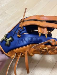 アンダーアーマ 軟式 グローブ 青 オレンジ オーダー 中古 オール