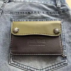 ホースハイド トラッカーウォレット ミドル 緑 3層 alps - メルカリ