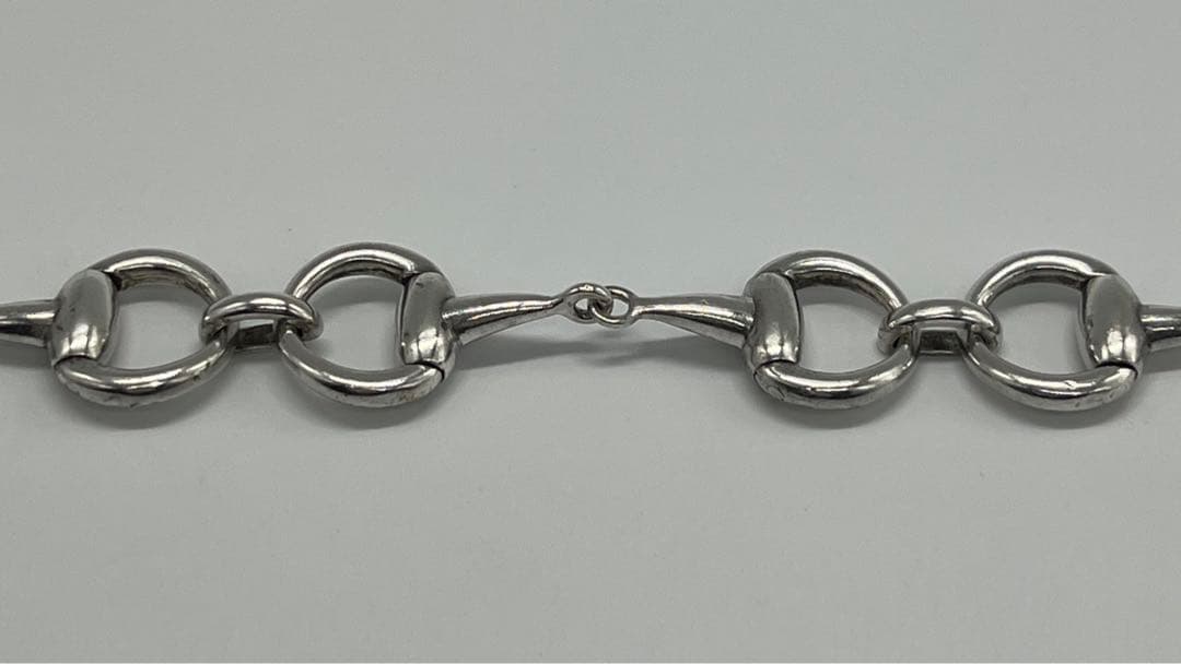 セリーヌ CELINE ホースビットブレスレット SV800蟹刻印 ヴィンテージ