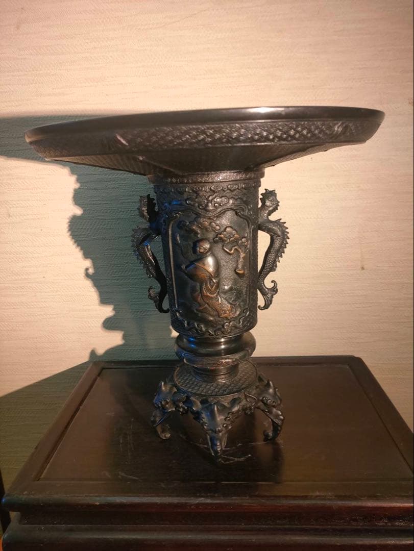 薄端 青銅製 龍双耳 五足 人物花鳥紋 獣足 幅32㎝ 重量約7kg 瞬足 JJ-212 ブルー｜男の子｜2.5E｜WING SLIDER