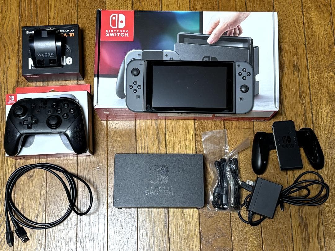 Nintendo Switch グレー 本体 + Proコントローラー + α 任天堂純正品】Nintendo Switch Proコントローラー a | グッド