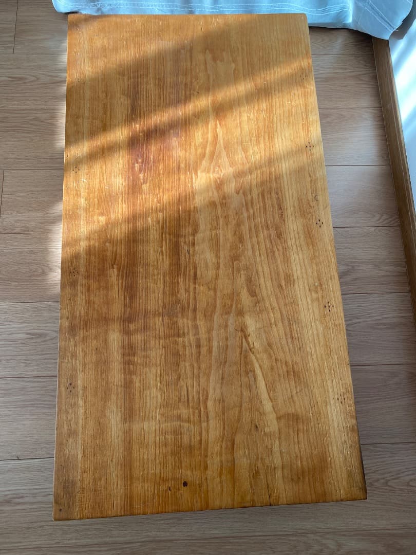 天然木 和裁机 和裁台 裁ち台 仕立台 文机 半尺印 両側引出し付き ②