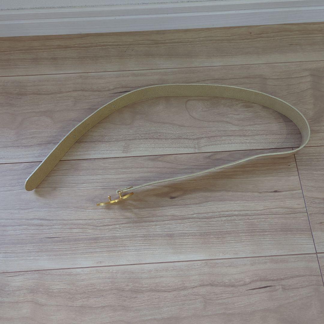 CHANEL ベージュ ダブルCロゴ ベルト 69 - メルカリ