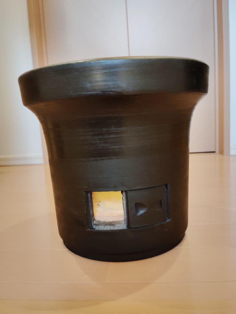 黒七輪　三河焼き　未使用 三河焼き七輪 炎匠 黒（三河焼+珪藻土コンロ） – 茶炭俱楽部