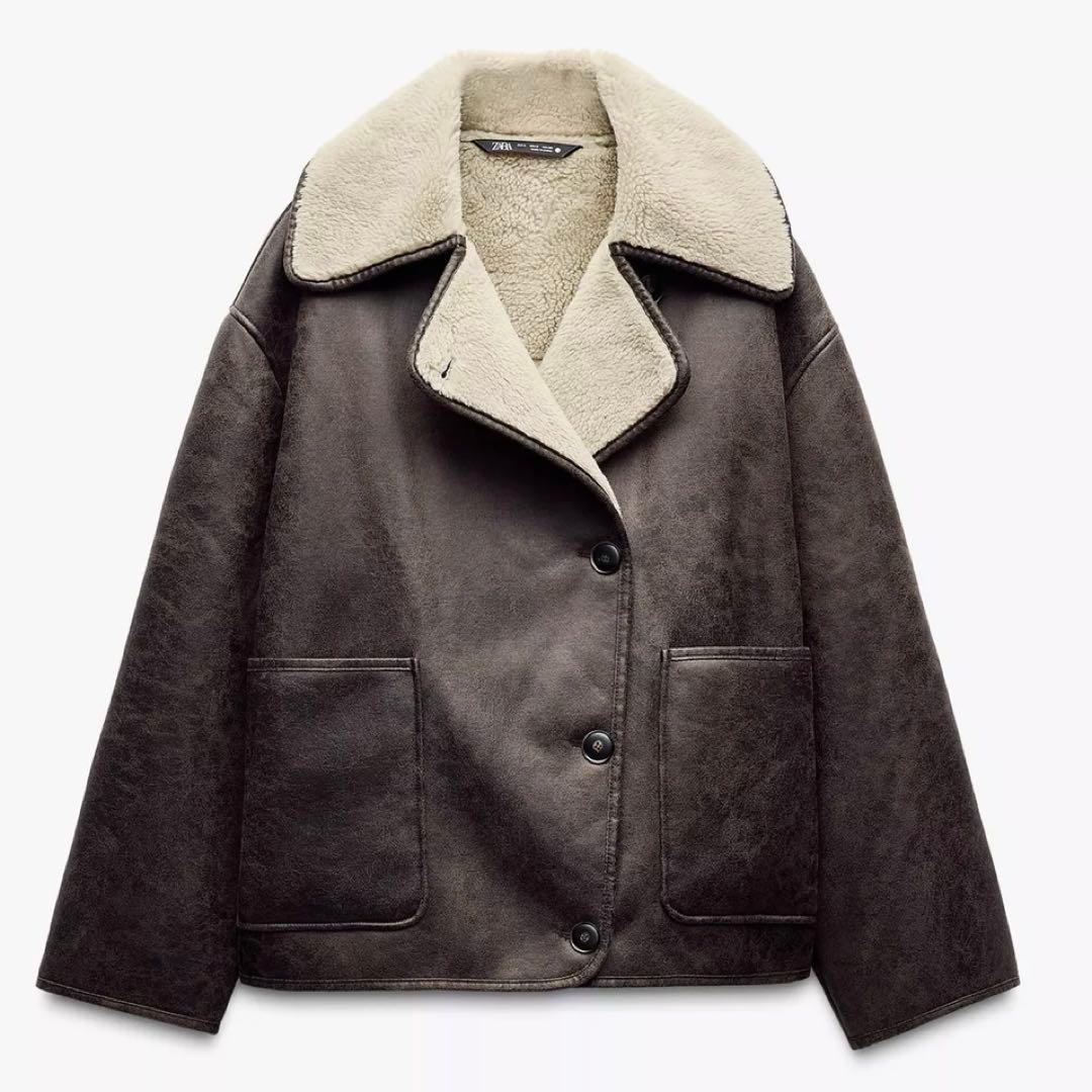ZARA ZWコレクションリバーシブルジャケット ムートンジャケット 新品✨ZARA zwコレクションリバーシブルジャケット L - メルカリ