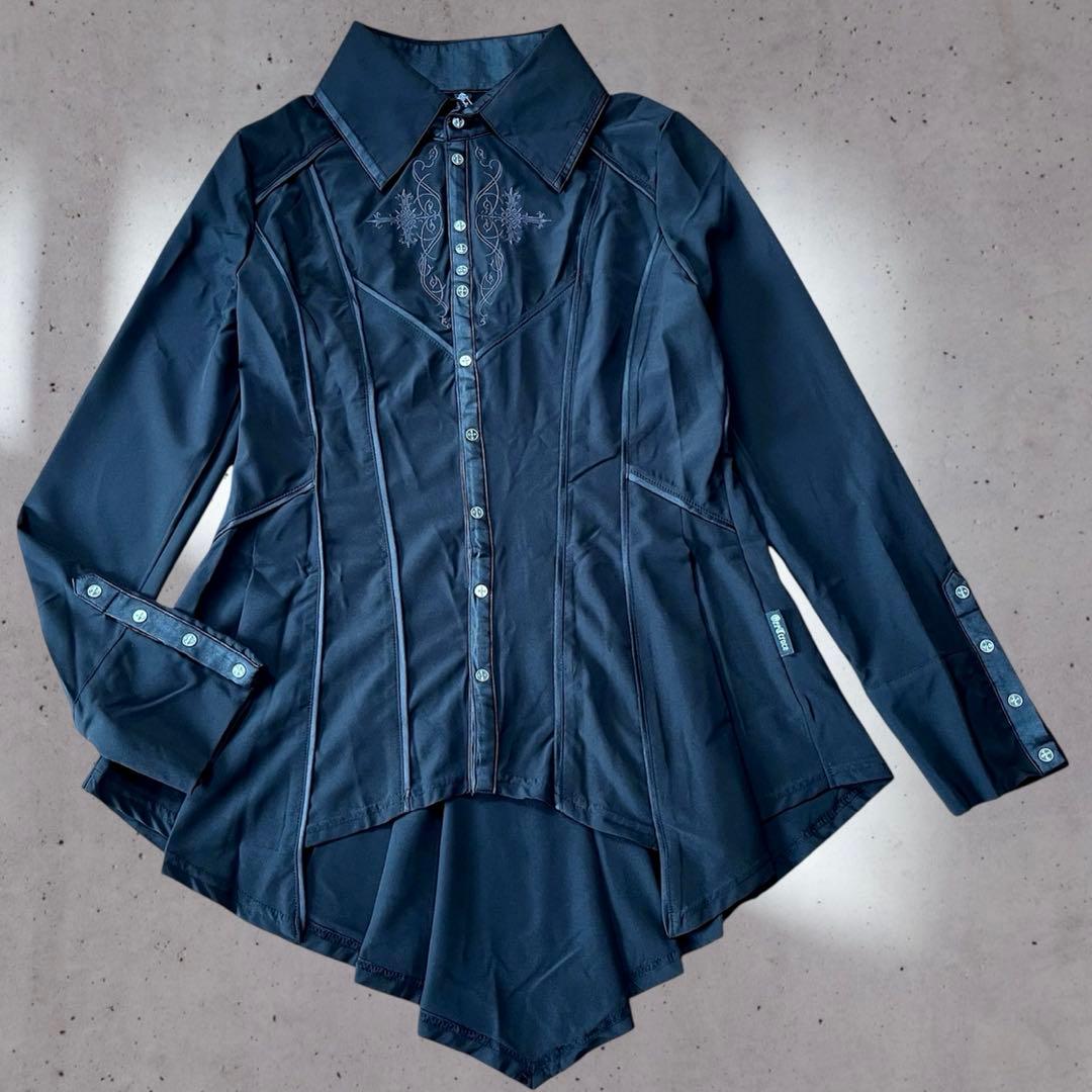 未使用品✨【OZZ CROCE 】オッズクローチェ 刺繍 デザインシャツ黒