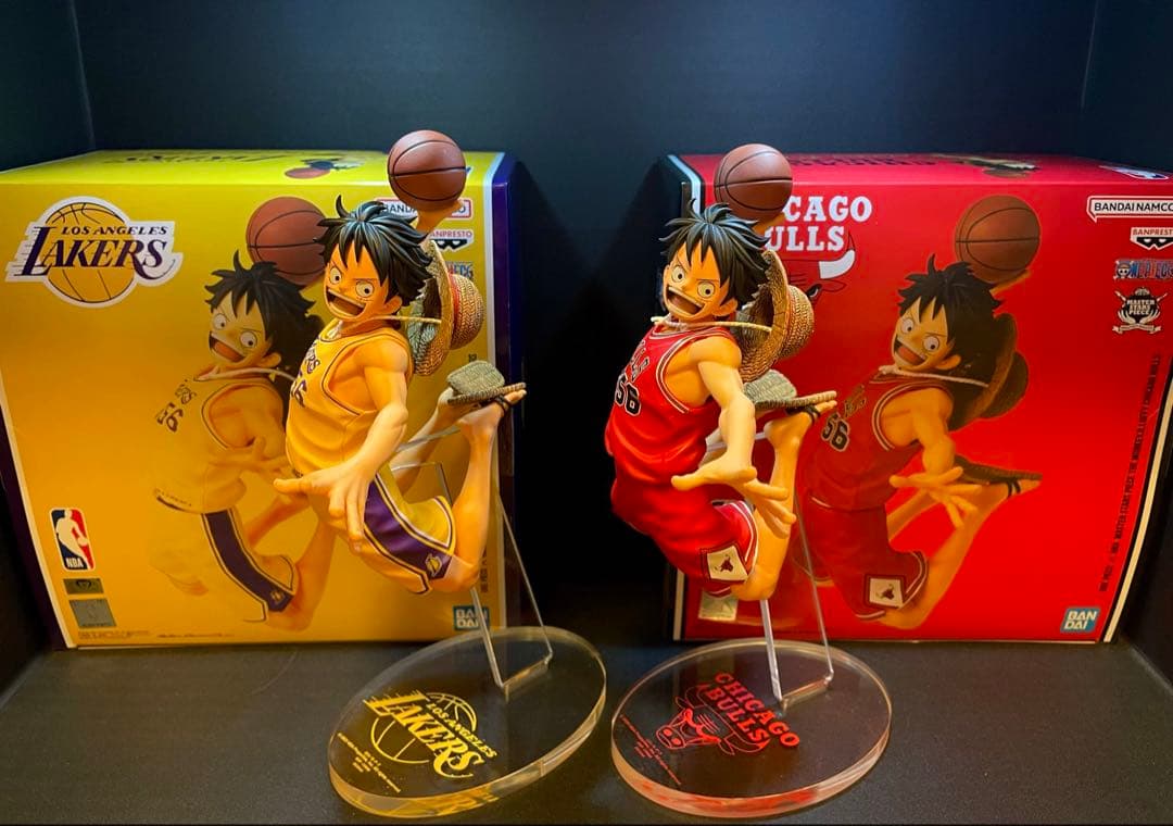 ワンピース × NBA ルフィ フィギュア 2種セット ベースショップ - メルカリ