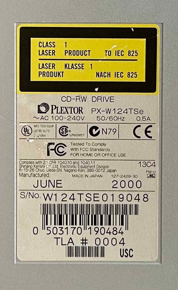 Plextor PX-W124TSe 外付けSCSI CD-RWドライブ - メルカリ