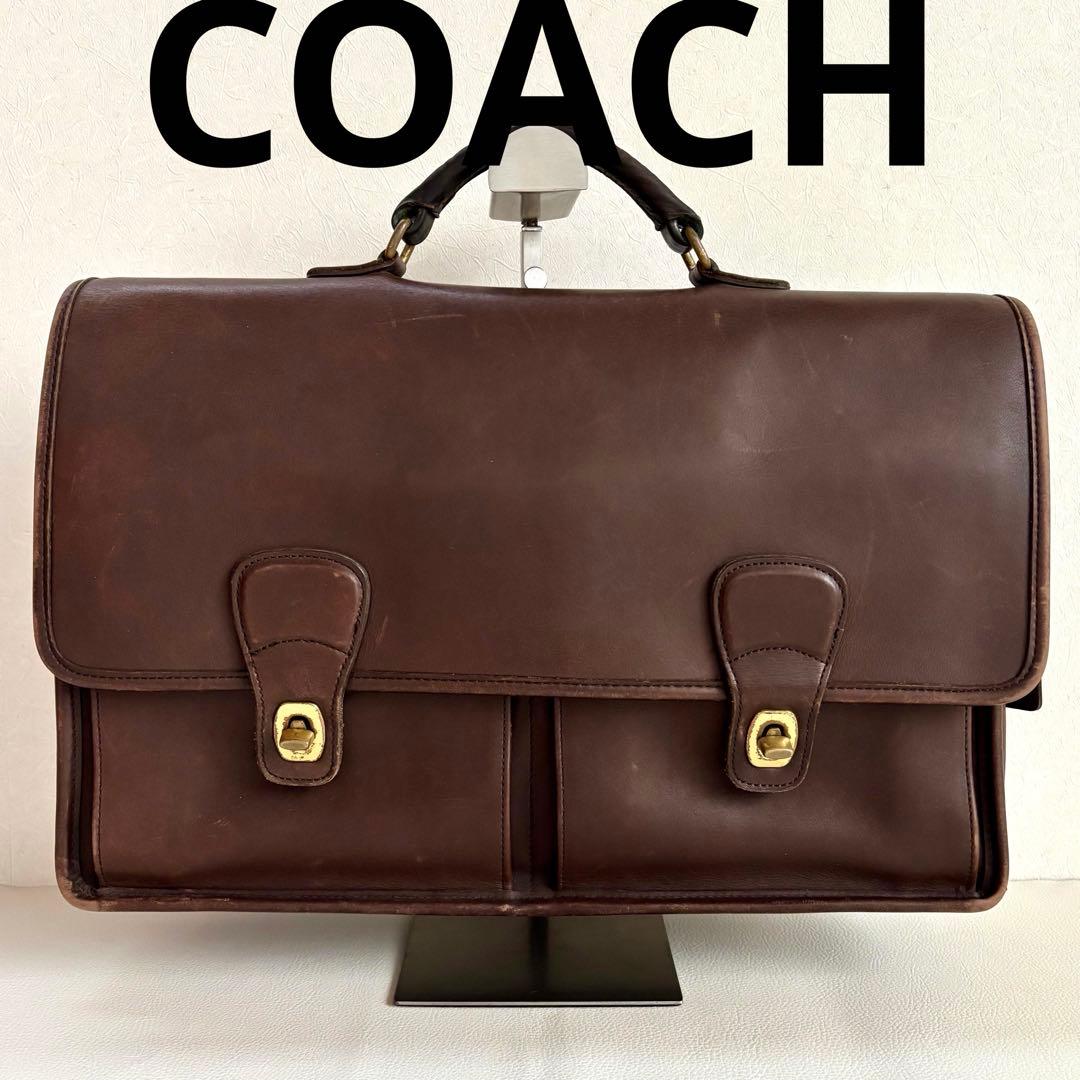 【COACH】オールドコーチ ターンロック ビジネスバッグ 5275 レザー 美品 ヴィンテージ オールド コーチ ターンロック アメリカ製 レザー