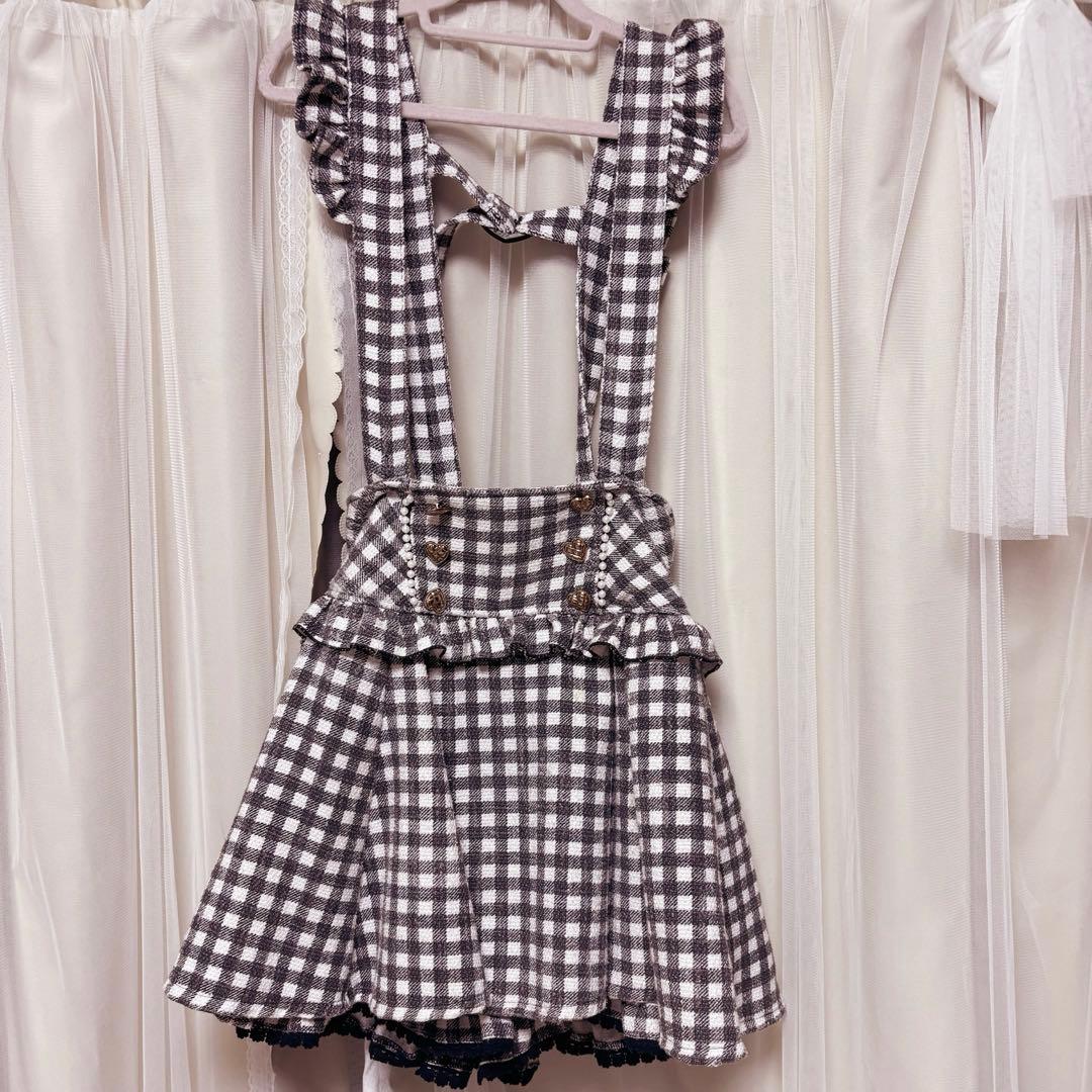 LIZLISA ギンガムツイードサスペンダー付きスカパン スカート LIZLISA ギンガムツイードサスペンダー付きスカパン - メルカリ
