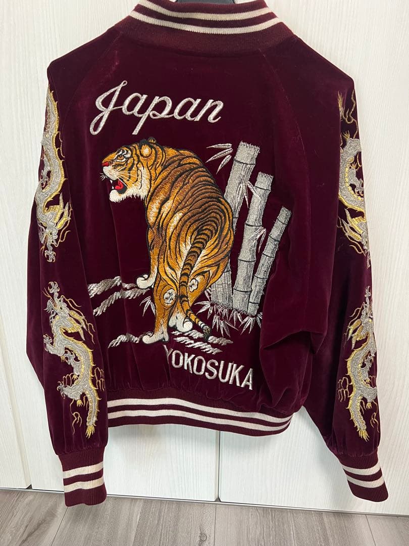 80s 稀少カラー 別珍　スカジャンレディース　ヴィンテージ 万代 泉店】 ⁡ ○VINTAGE ○推定70-80S DRAGON×JAPAN 別珍 SOUVENIR